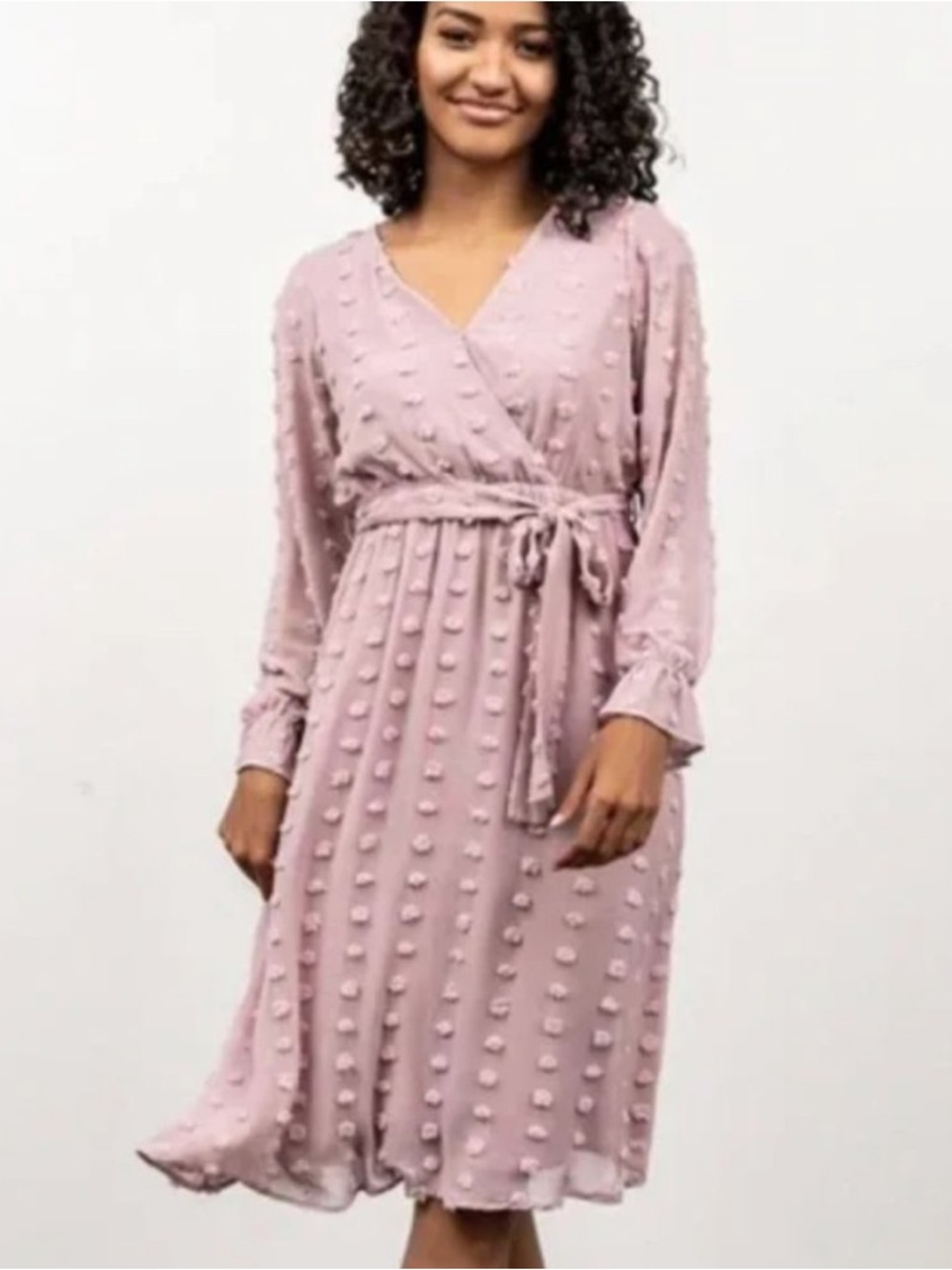 Baltic Born Paisley Blush Dot Midi Dress in Pink